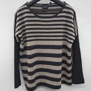 Blue by Saks Fifth Avenue Cashmere Striped Pullover Sweater Medium Preppy Chic‎